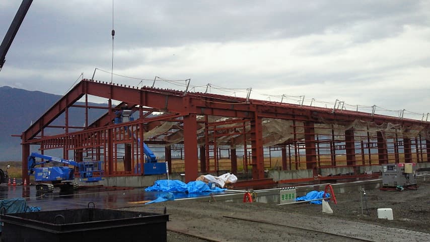 大型鉄骨工場・倉庫の建方